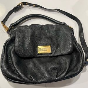 Marc Marc Jacobs Lil ukita large black leather hobo crossbodg bag purse.